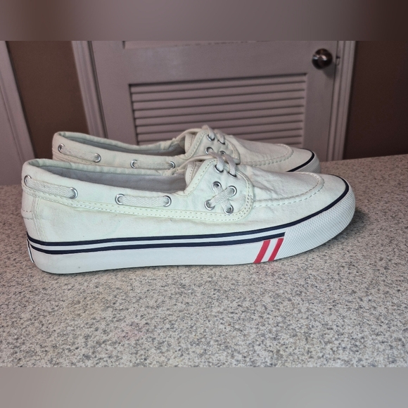 Polo by Ralph Lauren White Boat Shoes Classic Design - Picture 4 of 5